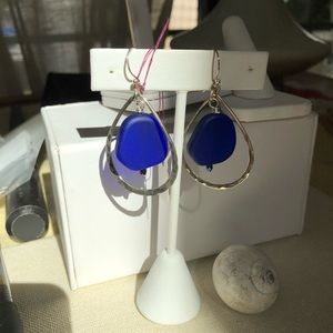 New, Sea glass earrings.